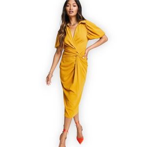 ASOS Mustard Midi Dress